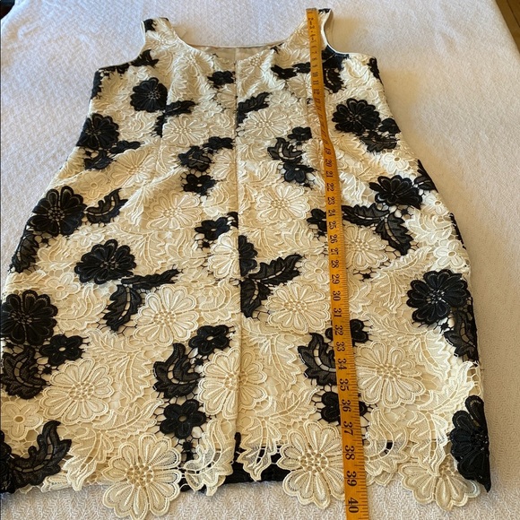 Jacques Vert Floral Lace Dress Sleeveless Cream black Crochet Formal Elegant - Picture 14 of 16
